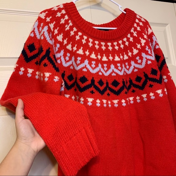 NWT J Crew Ivan Fair Isle sweater Red - Picture 3 of 7
